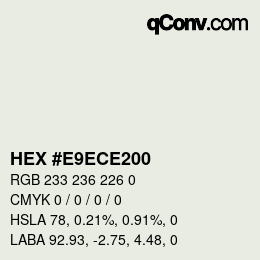 Color code: HEX #E9ECE200 | qconv.com