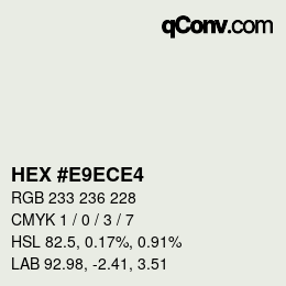 Farbcode: HEX #E9ECE4 | qconv.com