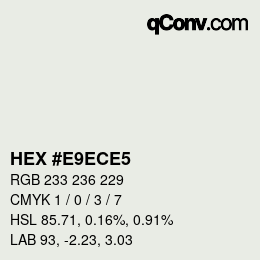 颜色代码: HEX #E9ECE5 | qconv.com