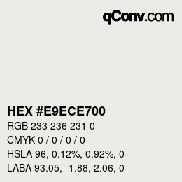 Color code: HEX #E9ECE700 | qconv.com