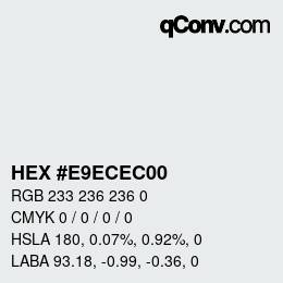 Farbcode: HEX #E9ECEC00 | qconv.com