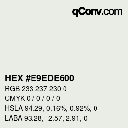 Color code: HEX #E9EDE600 | qconv.com
