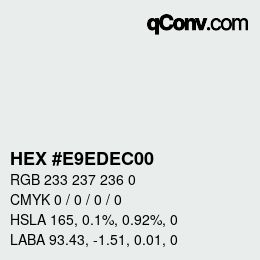 Color code: HEX #E9EDEC00 | qconv.com