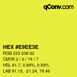 Color code: HEX #E9EE3E | qconv.com