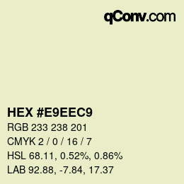 カラーコード: HEX #E9EEC9 | qconv.com
