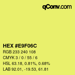 カラーコード: HEX #E9F06C | qconv.com