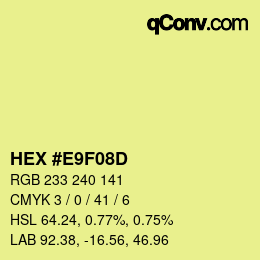 Color code: HEX #E9F08D | qconv.com