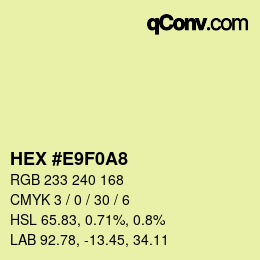 カラーコード: HEX #E9F0A8 | qconv.com
