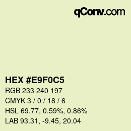 カラーコード: HEX #E9F0C5 | qconv.com