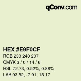 Color code: HEX #E9F0CF | qconv.com