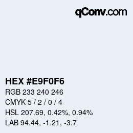 Color code: HEX #E9F0F6 | qconv.com