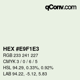 Color code: HEX #E9F1E3 | qconv.com