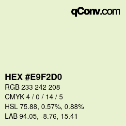 カラーコード: HEX #E9F2D0 | qconv.com