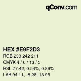 Color code: HEX #E9F2D3 | qconv.com