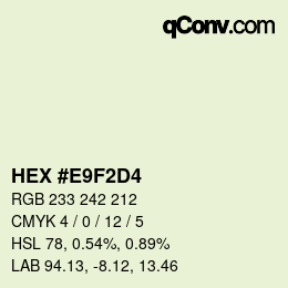 颜色代码: HEX #E9F2D4 | qconv.com