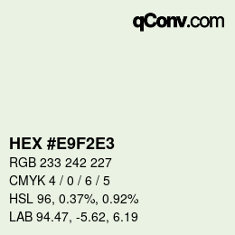 Color code: HEX #E9F2E3 | qconv.com