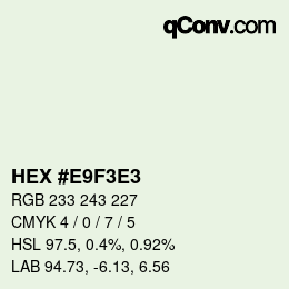 Color code: HEX #E9F3E3 | qconv.com