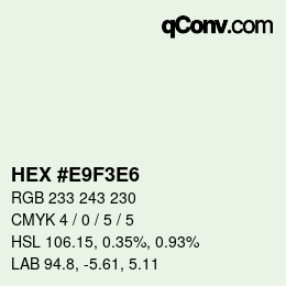 Color code: HEX #E9F3E6 | qconv.com