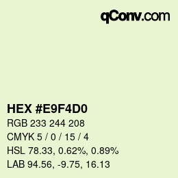カラーコード: HEX #E9F4D0 | qconv.com