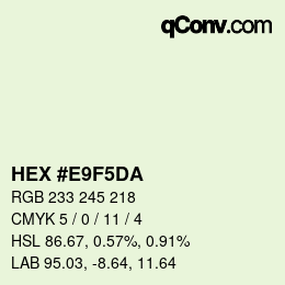 Color code: HEX #E9F5DA | qconv.com