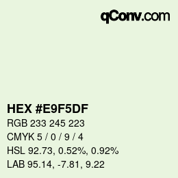 Color code: HEX #E9F5DF | qconv.com