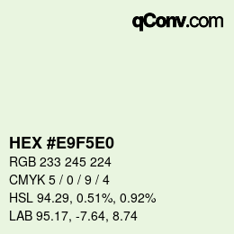 Color code: HEX #E9F5E0 | qconv.com