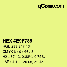 Farbcode: HEX #E9F786 | qconv.com