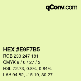 カラーコード: HEX #E9F7B5 | qconv.com