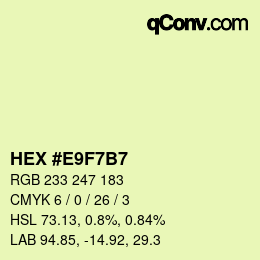 颜色代码: HEX #E9F7B7 | qconv.com