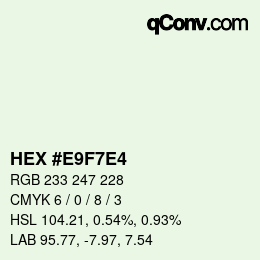 Color code: HEX #E9F7E4 | qconv.com