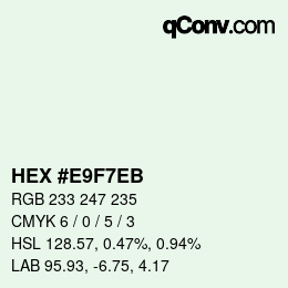 Color code: HEX #E9F7EB | qconv.com