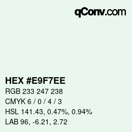 Color code: HEX #E9F7EE | qconv.com