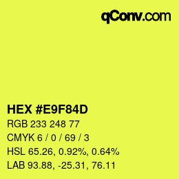 Color code: HEX #E9F84D | qconv.com
