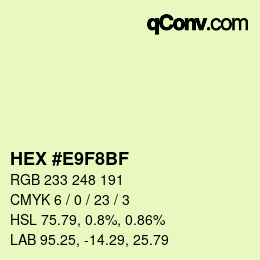 颜色代码: HEX #E9F8BF | qconv.com