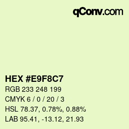 Color code: HEX #E9F8C7 | qconv.com