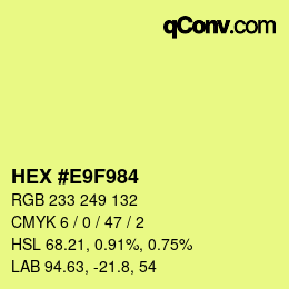Color code: HEX #E9F984 | qconv.com