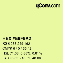 颜色代码: HEX #E9F9A2 | qconv.com