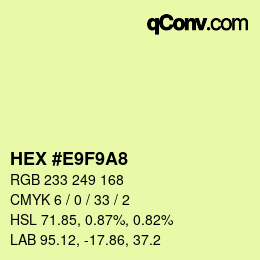 カラーコード: HEX #E9F9A8 | qconv.com