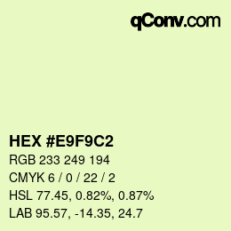 Color code: HEX #E9F9C2 | qconv.com