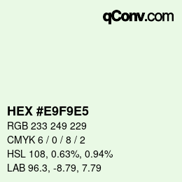 Color code: HEX #E9F9E5 | qconv.com