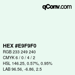 Color code: HEX #E9F9F0 | qconv.com