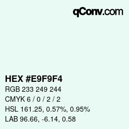 Color code: HEX #E9F9F4 | qconv.com