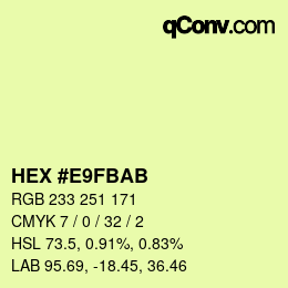 Color code: HEX #E9FBAB | qconv.com