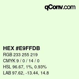 Color code: HEX #E9FFDB | qconv.com