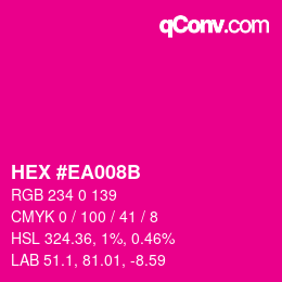 Color code: HEX #EA008B | qconv.com