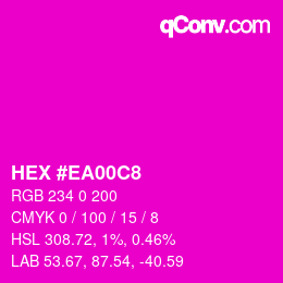 Color code: HEX #EA00C8 | qconv.com