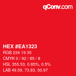 Color code: HEX #EA1323 | qconv.com