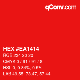 Color code: HEX #EA1414 | qconv.com