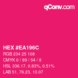 Color code: HEX #EA196C | qconv.com