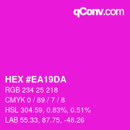 Color code: HEX #EA19DA | qconv.com